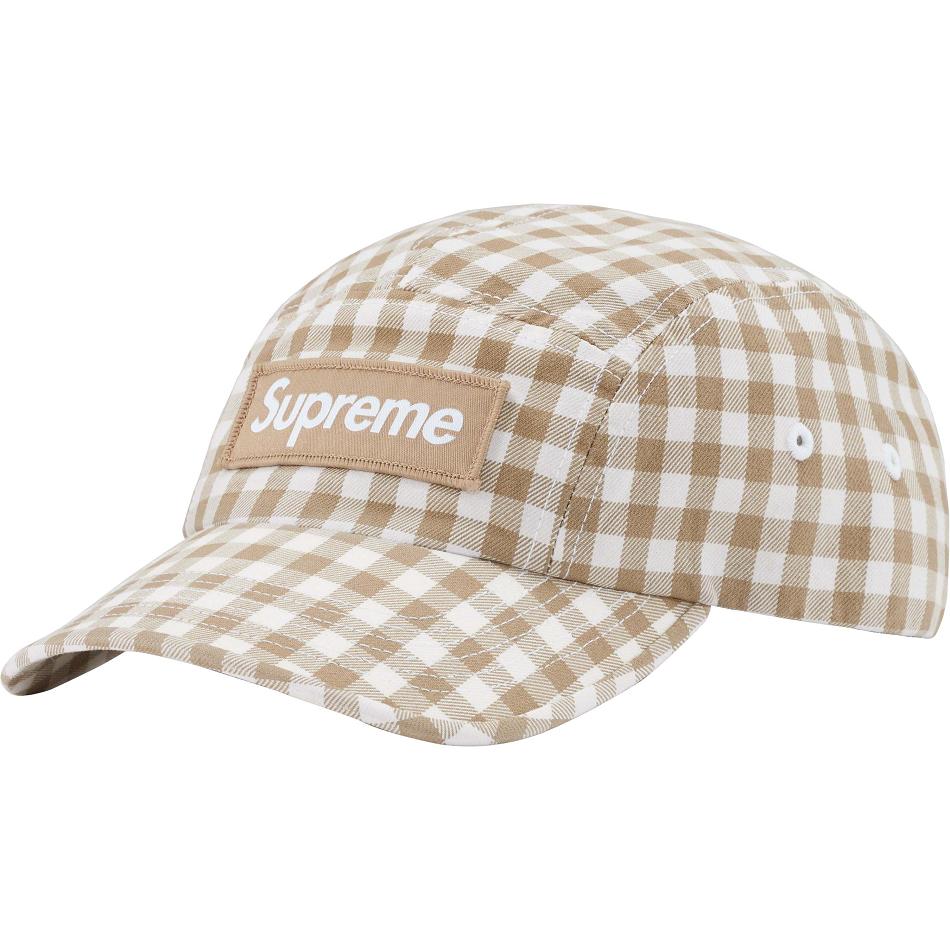 Supreme Gingham Camp Cap Şapkalar Kahverengi | TR117QZ