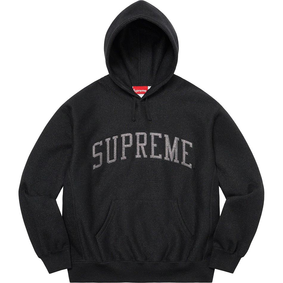 Supreme Glitter Arc Kukuletalı Tişörtü Siyah | TR298MA