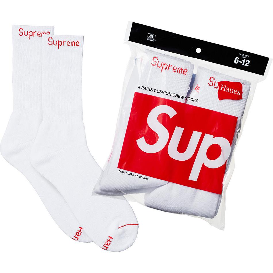 Supreme Hanes® Crew Socks (4 Pack) Çorap Beyaz | TR104FM