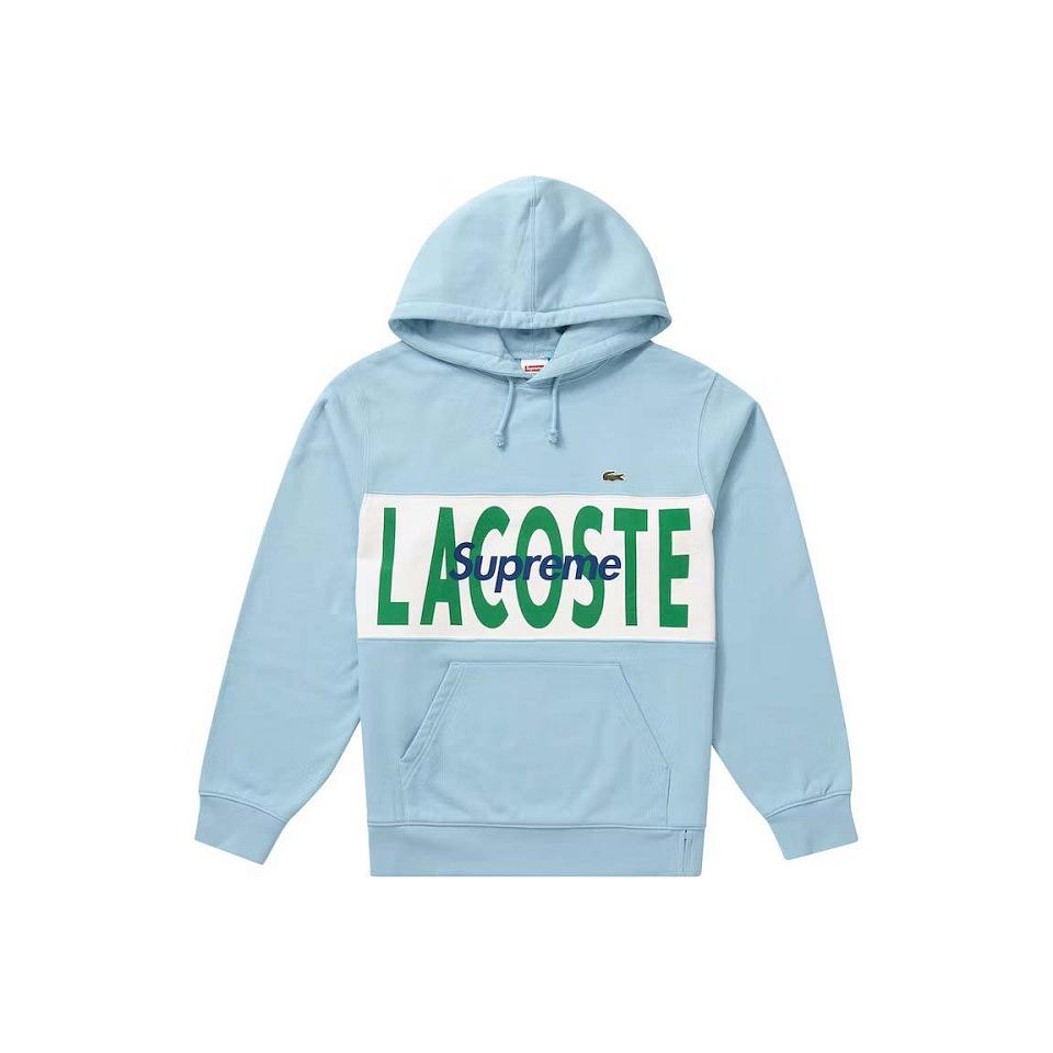 Supreme LACOSTE Logo Panel Kukuletalı Tişörtü Mavi | TR265LH