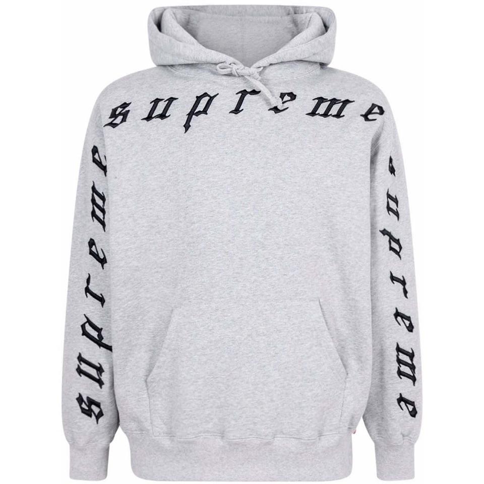 Supreme Logo Kapüşonlu Sweatshirt Gri | TR474ZG