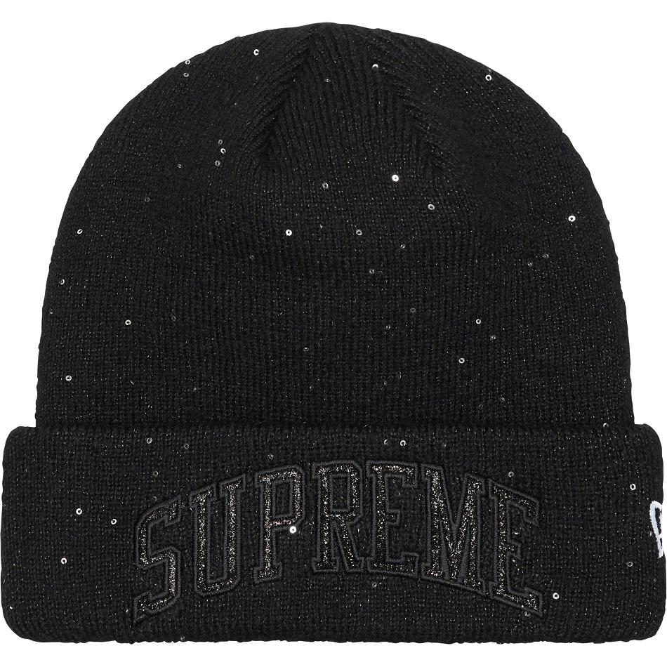 Supreme New Era® Metallic Arc Beanie Şapkalar Siyah | TR146RW