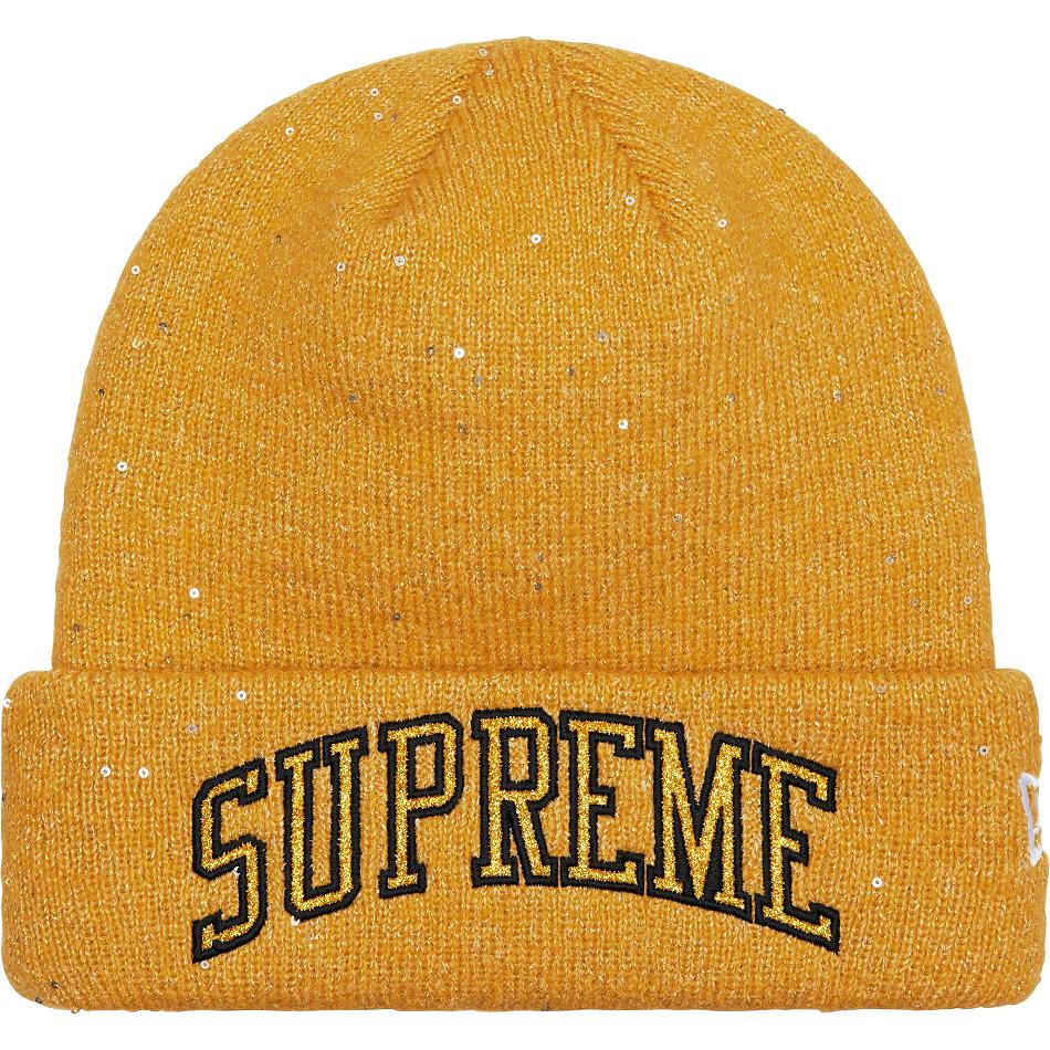 Supreme New Era® Metallic Arc Beanie Şapkalar Altın | TR147TV