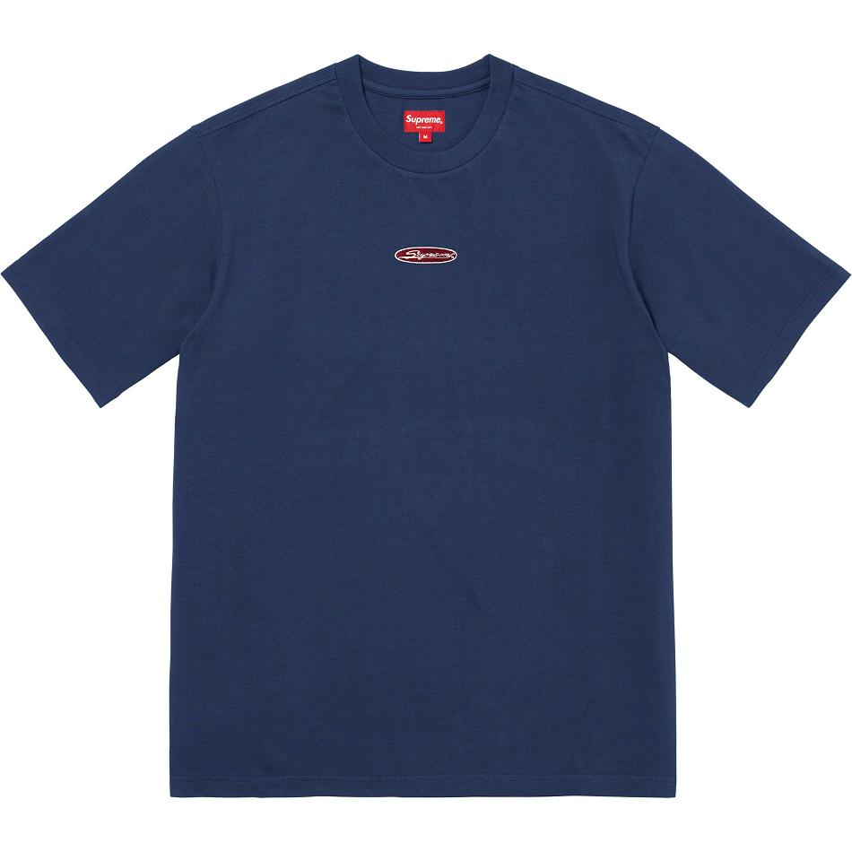 Supreme Oval Logo S/S Top Kazak Lacivert | TR338FM