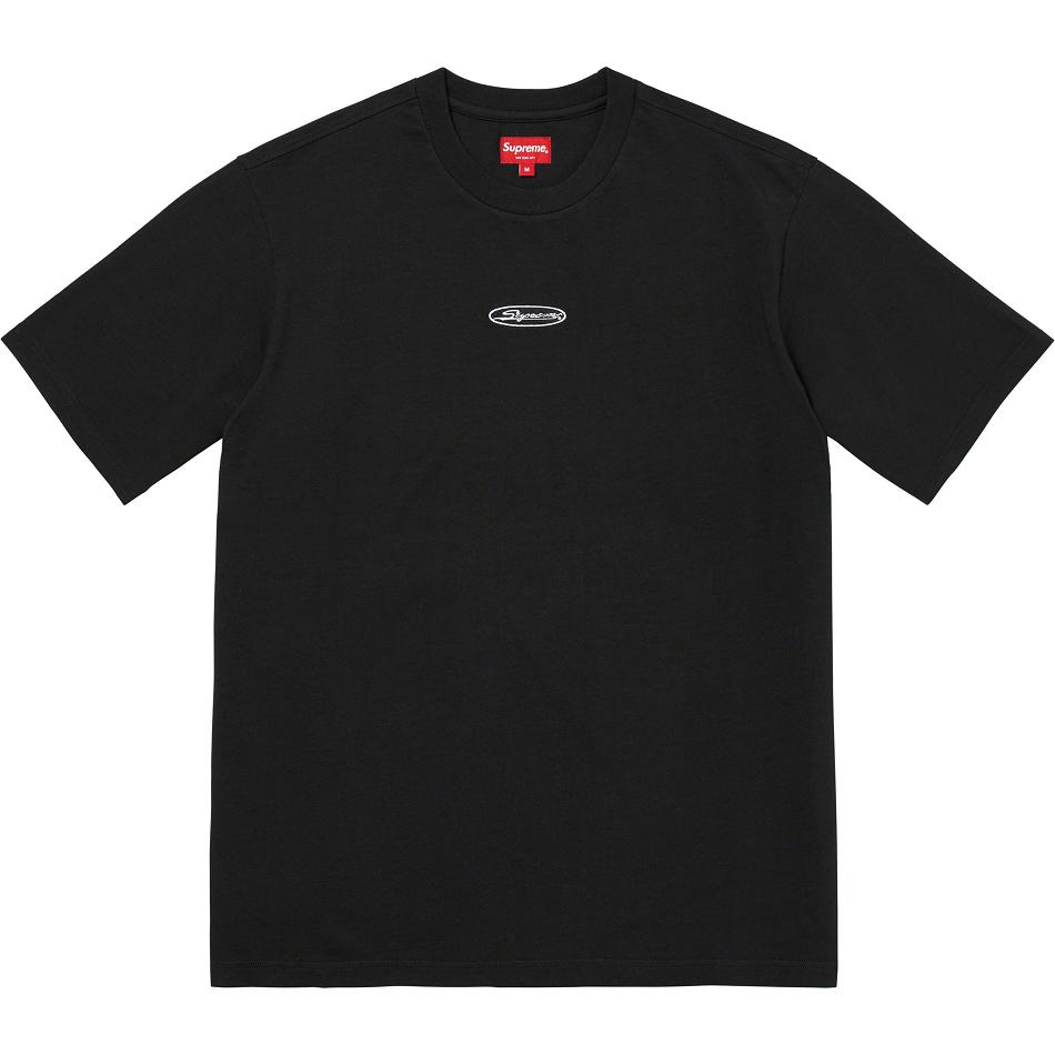 Supreme Oval Logo S/S Top Kazak Siyah | TR337DN