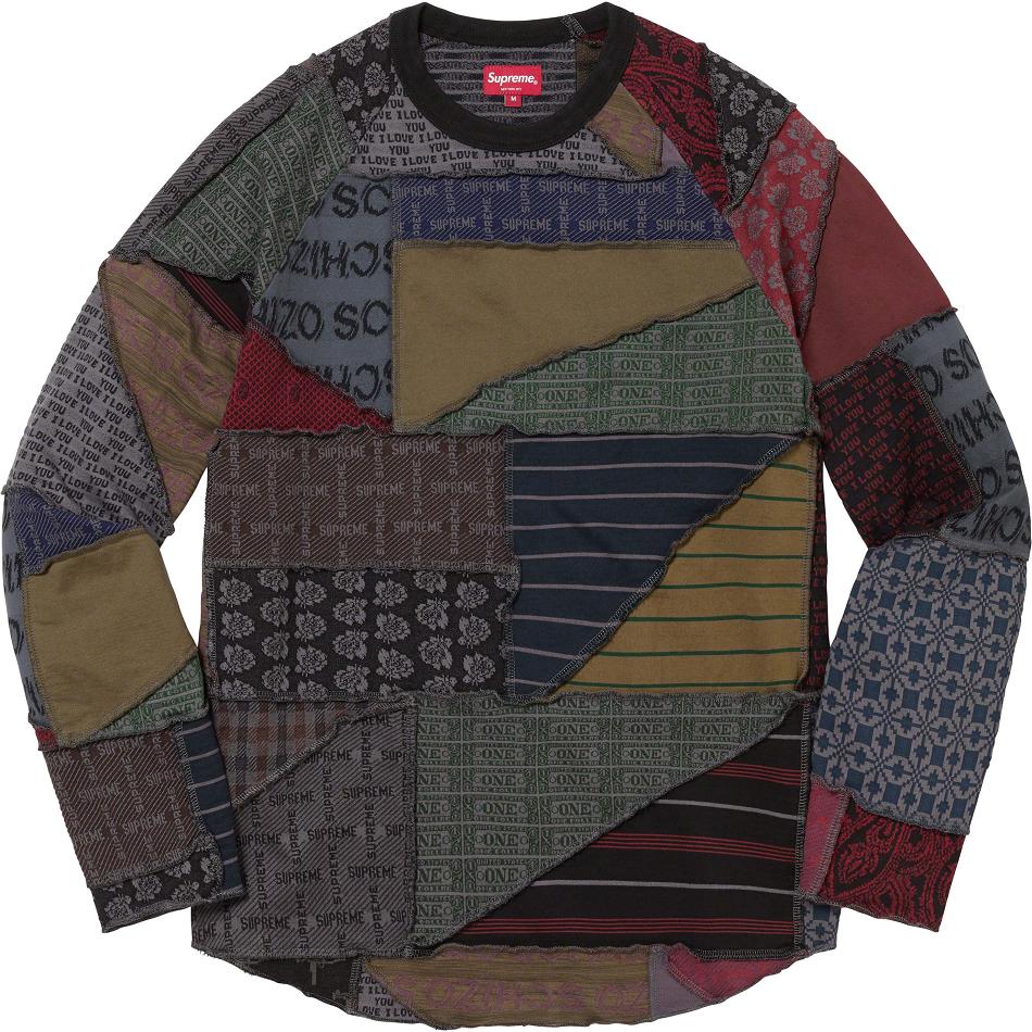 Supreme Patchwork Jacquard L/S Top Kazak Siyah Renkli | TR325QZ