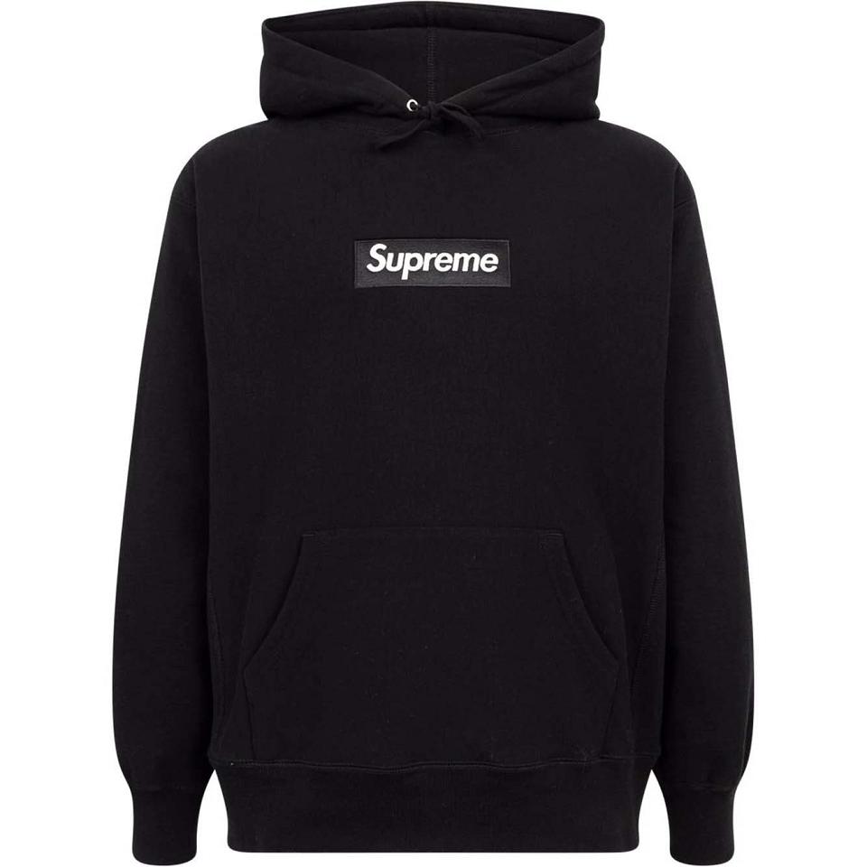 Supreme White Logo Kapüşonlu Sweatshirt Siyah | TR461UT