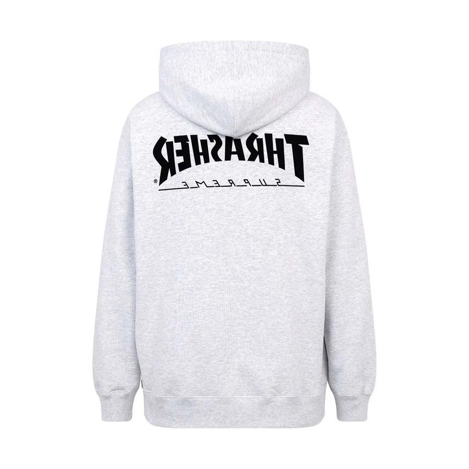 Supreme X Thrasher Logo Print “FW21” Kapüşonlu Sweatshirt Gri | TR455QZ