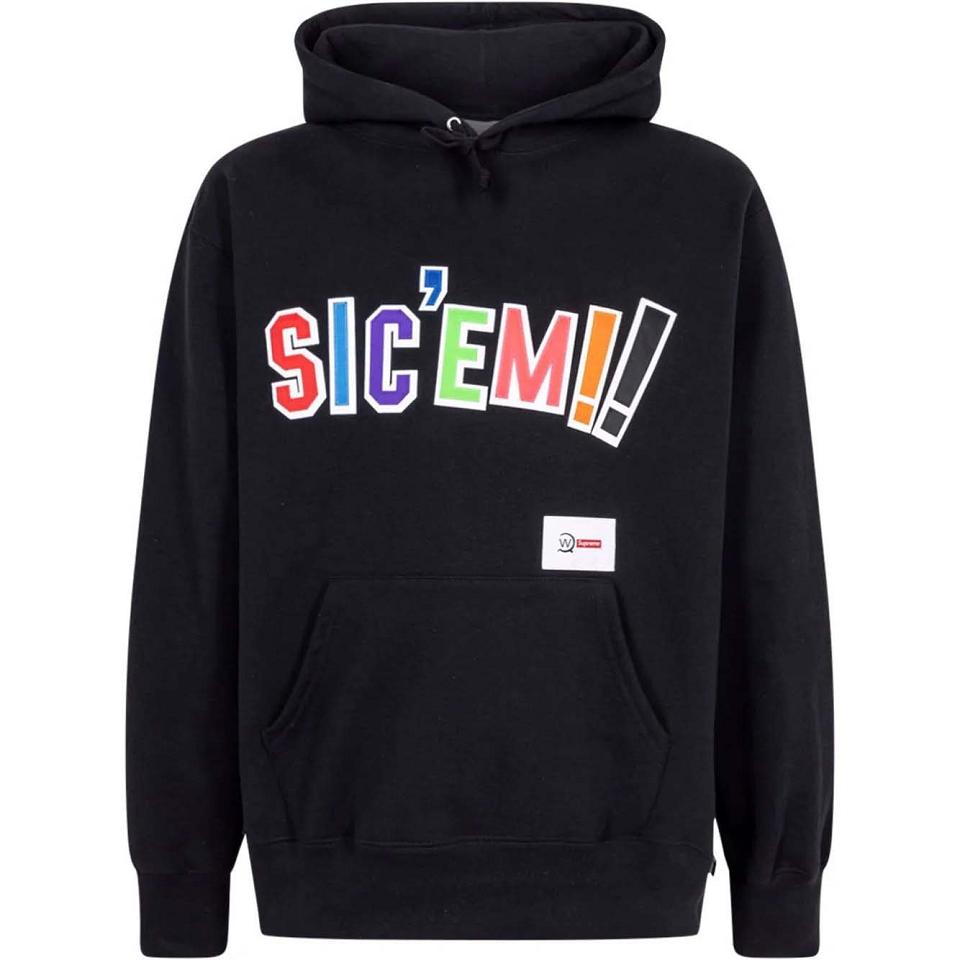 Supreme X WTAPS Sic’em! Kapüşonlu Sweatshirt Siyah | TR454MA