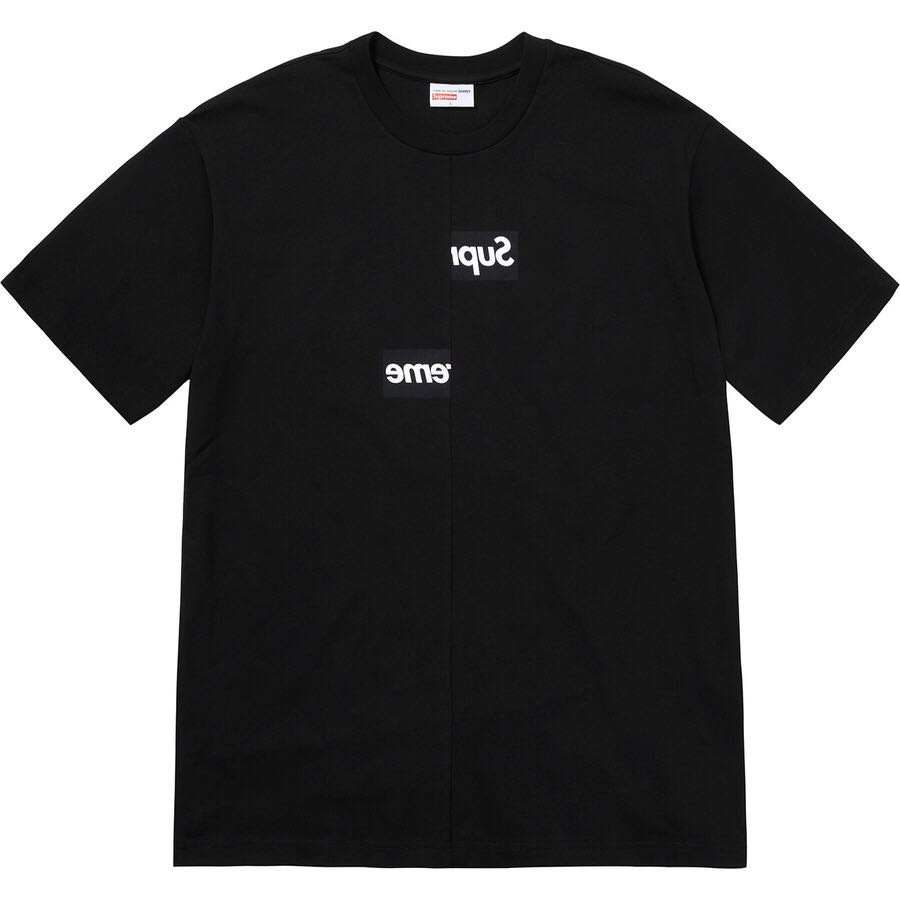 Supreme x CDG Split Box Logo Tişört Siyah | TR194MA