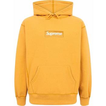 Supreme Box Logo Kapüşonlu Sweatshirt Sarı | TR488IS