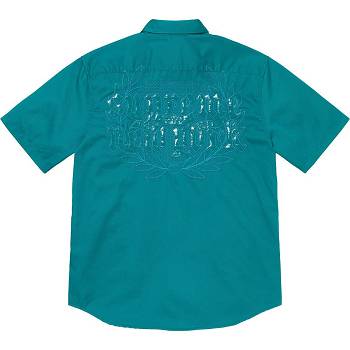 Supreme Croc Patch S/S İş Gömlek Aqua | TR385OR