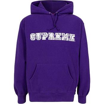 Supreme Dantel Detail Logo Kapüşonlu Sweatshirt Mor | TR476CE