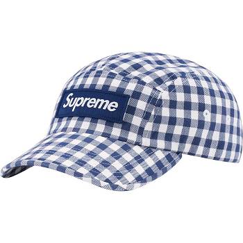 Supreme Gingham Camp Cap Şapkalar Mavi | TR115NB