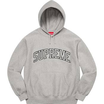 Supreme Glitter Arc Kukuletalı Tişörtü Gri | TR299QZ