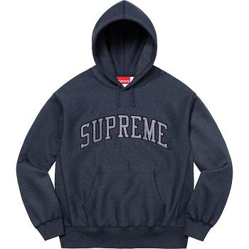 Supreme Glitter Arc Kukuletalı Tişörtü Lacivert | TR295VD