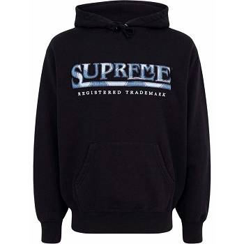 Supreme Logo Embroide Kapüşonlu Sweatshirt Siyah | TR473LH