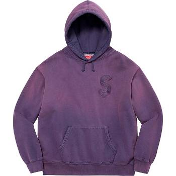 Supreme Overdyed S Logo Kukuletalı Tişörtü Mor | TR276RW