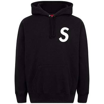 Supreme S Logo Split Kapüşonlu Sweatshirt Siyah | TR469GL