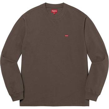 Supreme Small Box L/S Tee Kazak Kahverengi | TR341JJ