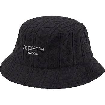 Supreme Terry Pattern Crusher Şapkalar Siyah | TR141NB