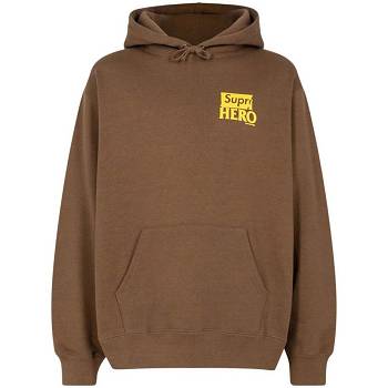 Supreme X Antihero Kapüşonlu Sweatshirt Kahverengi | TR460YU