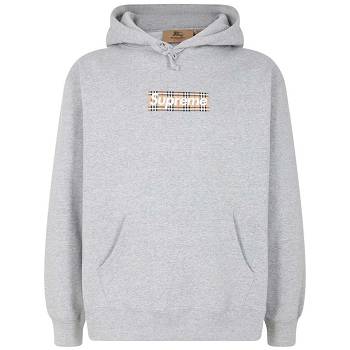 Supreme X Burberry Kapüşonlu Sweatshirt Gri | TR458RW